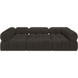 Meridian Furniture Ames Brown Boucle Fabric Modular Sectional