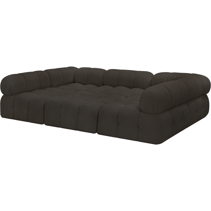 Meridian Furniture Ames Brown Boucle Fabric Modular Sectional
