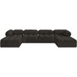 Meridian Furniture Ames Brown Boucle Fabric Modular Sectional