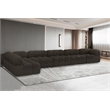 Meridian Furniture Ames Brown Boucle Fabric Modular Sectional