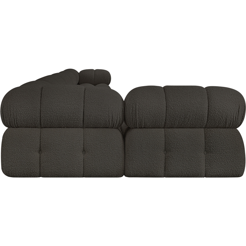 Meridian Furniture Ames Brown Boucle Fabric Modular Sectional