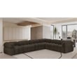 Meridian Furniture Ames Brown Boucle Fabric Modular Sectional