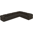 Meridian Furniture Ames Brown Boucle Fabric Modular Sectional
