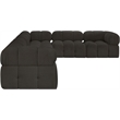 Meridian Furniture Ames Brown Boucle Fabric Modular Sectional
