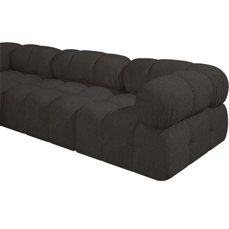 Meridian Furniture Ames Brown Boucle Fabric Modular Sectional