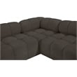 Meridian Furniture Ames Brown Boucle Fabric Modular Sectional