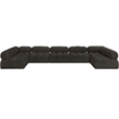 Meridian Furniture Ames Brown Boucle Fabric Modular Sectional
