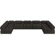 Meridian Furniture Ames Brown Boucle Fabric Modular Sectional