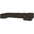 Meridian Furniture Ames Brown Boucle Fabric Modular Sectional