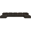Meridian Furniture Ames Brown Boucle Fabric Modular Sectional