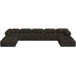 Meridian Furniture Ames Brown Boucle Fabric Modular Sectional