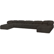 Meridian Furniture Ames Brown Boucle Fabric Modular Sectional