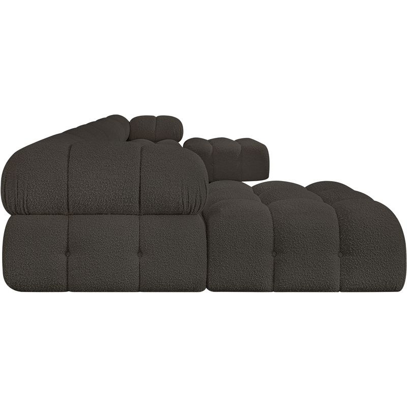 Meridian Furniture Ames Brown Boucle Fabric Modular Sectional