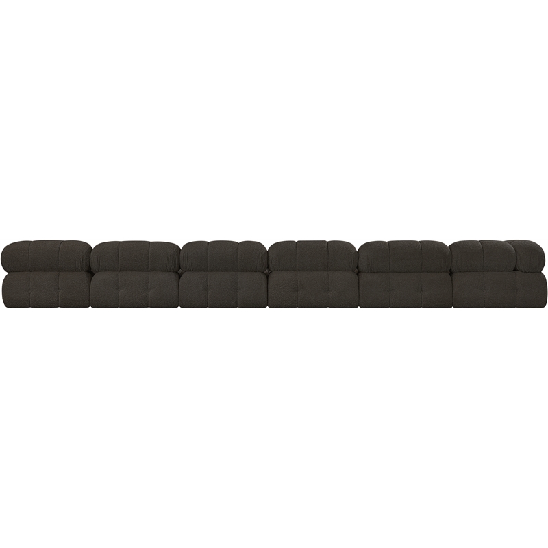 Meridian Furniture Ames Brown Boucle Fabric Modular Sectional