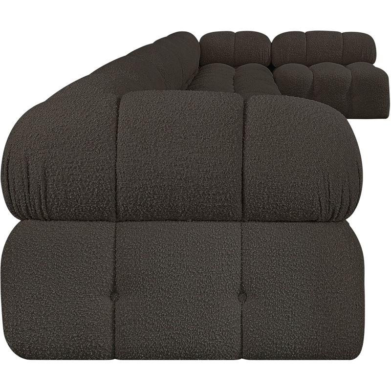 Meridian Furniture Ames Brown Boucle Fabric Modular Sectional