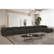 Meridian Furniture Ames Brown Boucle Fabric Modular Sectional