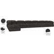 Meridian Furniture Ames Brown Boucle Fabric Modular Sectional
