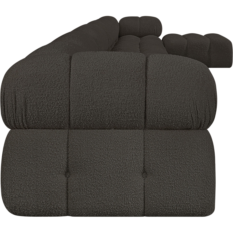 Meridian Furniture Ames Brown Boucle Fabric Modular Sectional