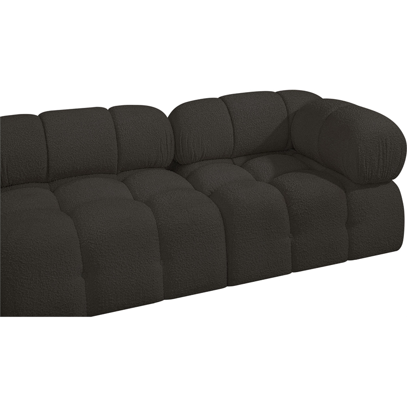 Meridian Furniture Ames Brown Boucle Fabric Modular Sectional