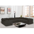 Meridian Furniture Ames Brown Boucle Fabric Modular Sectional