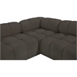 Meridian Furniture Ames Brown Boucle Fabric Modular Sectional