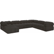 Meridian Furniture Ames Brown Boucle Fabric Modular Sectional
