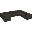Meridian Furniture Ames Brown Boucle Fabric Modular Sectional