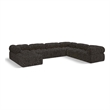 Meridian Furniture Ames Brown Boucle Fabric Modular Sectional