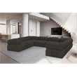Meridian Furniture Ames Brown Boucle Fabric Modular Sectional
