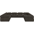 Meridian Furniture Ames Brown Boucle Fabric Modular Sectional