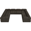 Meridian Furniture Ames Brown Boucle Fabric Modular Sectional
