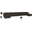 Meridian Furniture Ames Brown Boucle Fabric Modular Sectional