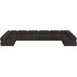 Meridian Furniture Ames Brown Boucle Fabric Modular Sectional