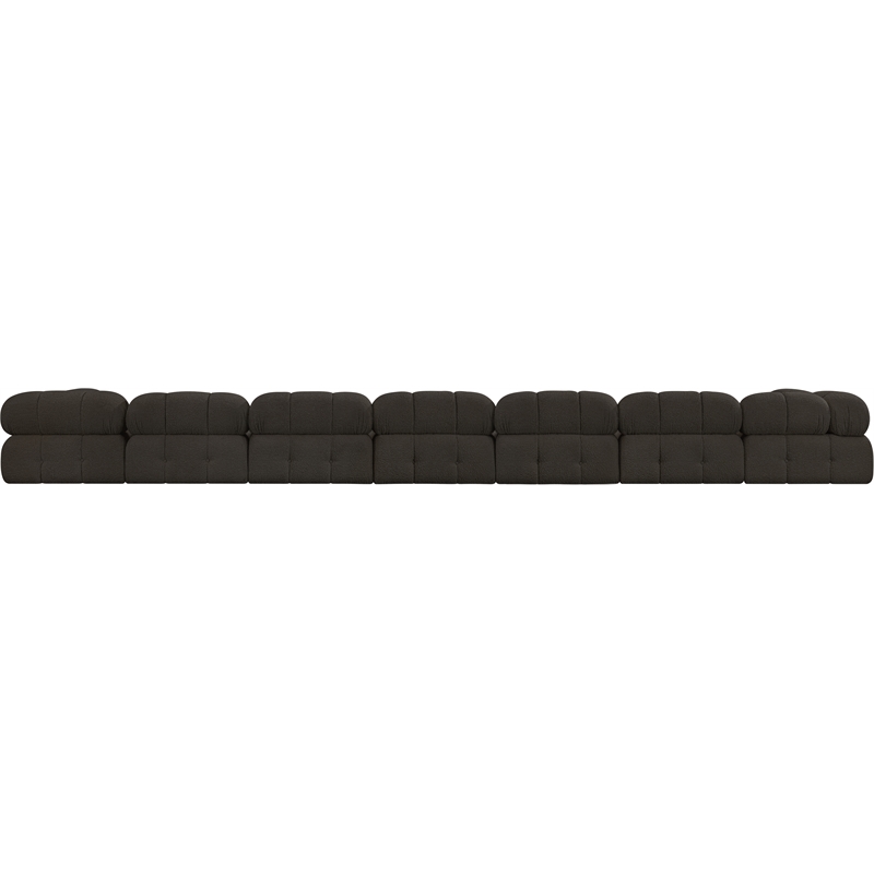 Meridian Furniture Ames Brown Boucle Fabric Modular Sectional