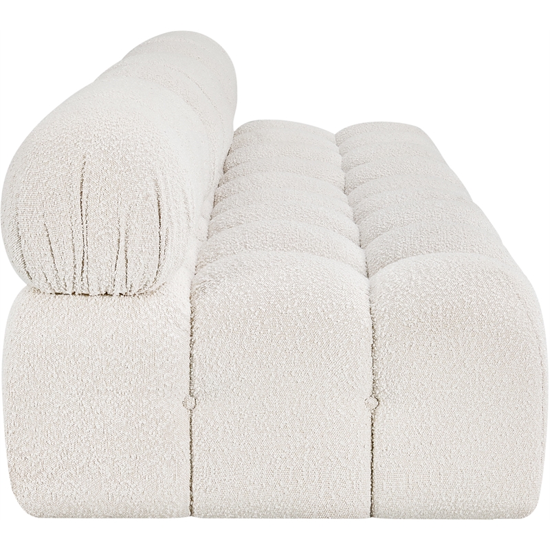 meridian furniture ames cream boucle fabric modular sofa