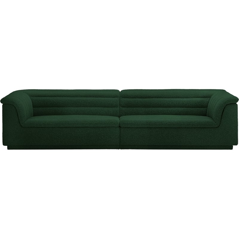 Meridian Furniture Cascade Green Boucle Fabric Modular Sofa