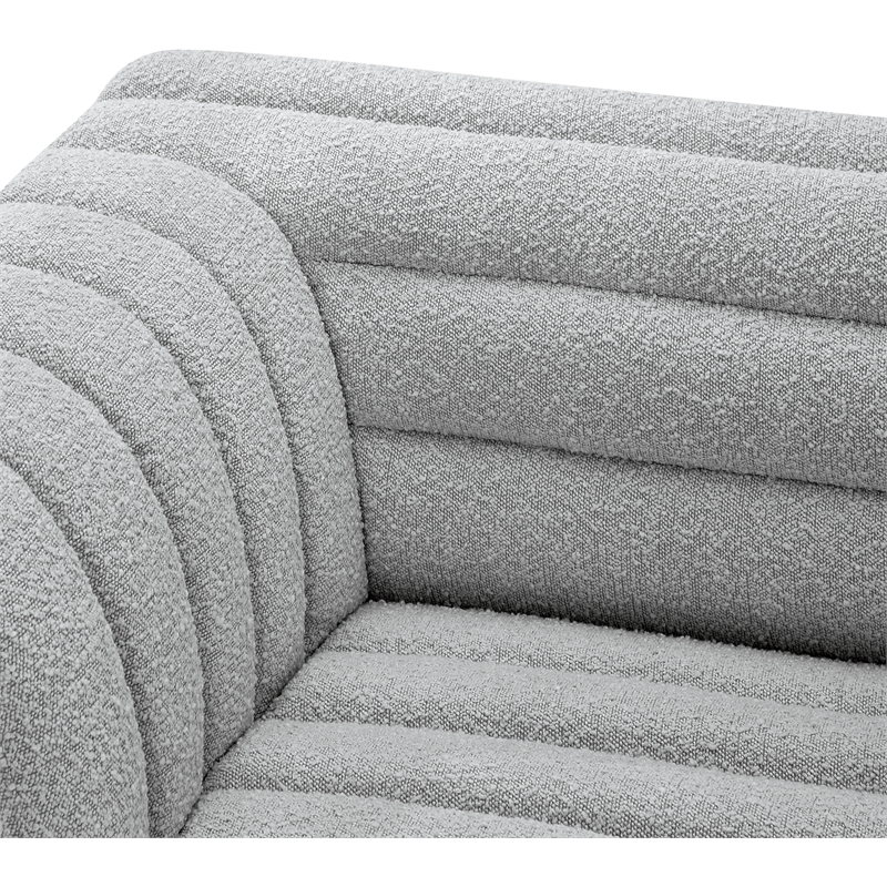 Meridian Furniture Cascade Grey Boucle Fabric Modular Sofa