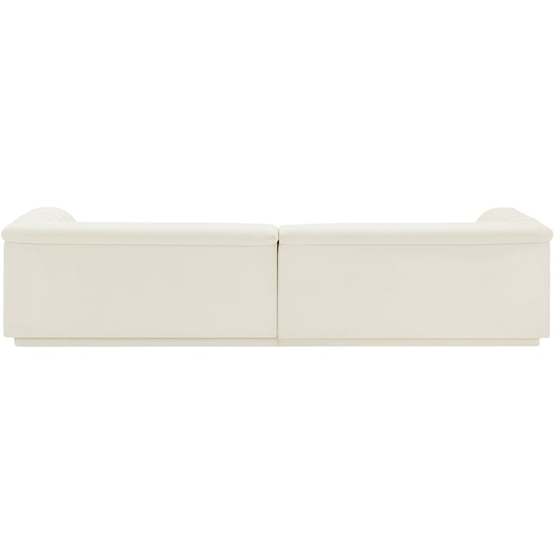Meridian Furniture Cascade Cream Velvet Fabric Modular Sofa