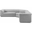 Meridian Furniture Cascade Grey Boucle Fabric Modular Sectional