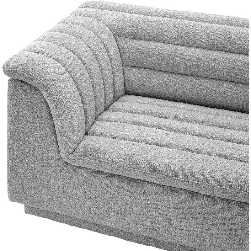Meridian Furniture Cascade Grey Boucle Fabric Modular Sectional