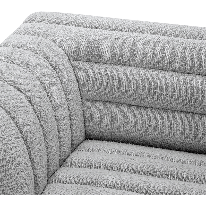 Meridian Furniture Cascade Grey Boucle Fabric Modular Sectional
