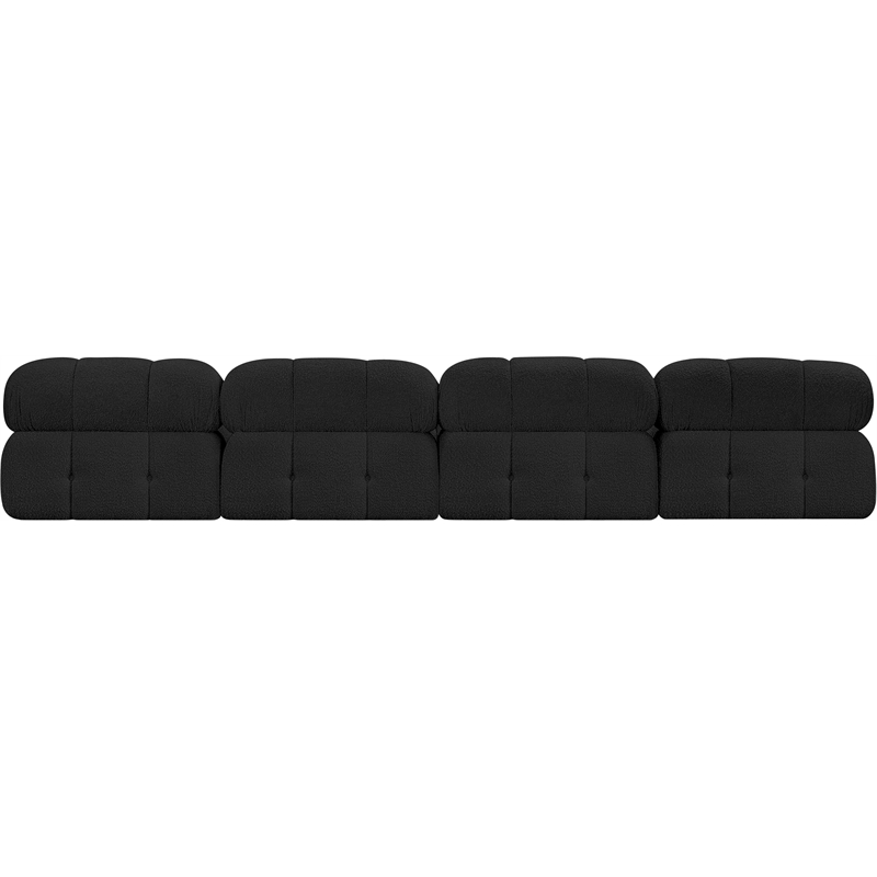Meridian Furniture Ames Black Boucle Fabric Modular Sofa