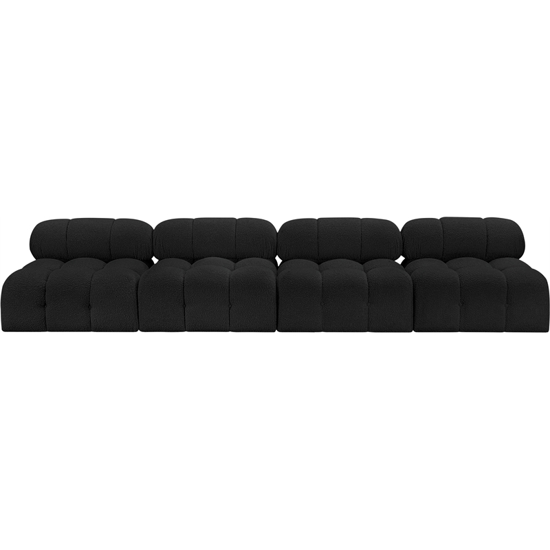 Meridian Furniture Ames Black Boucle Fabric Modular Sofa