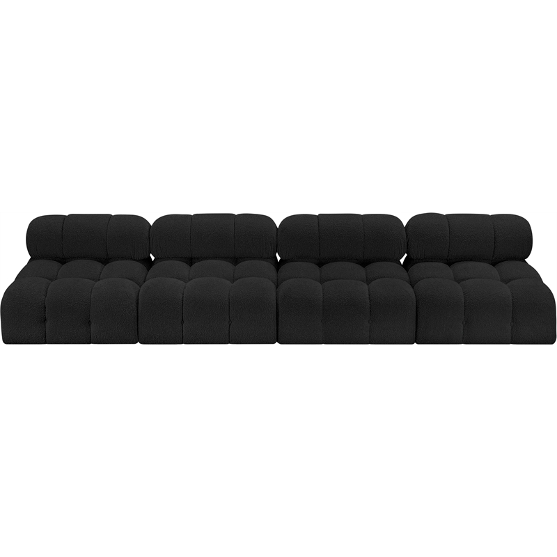 Meridian Furniture Ames Black Boucle Fabric Modular Sofa