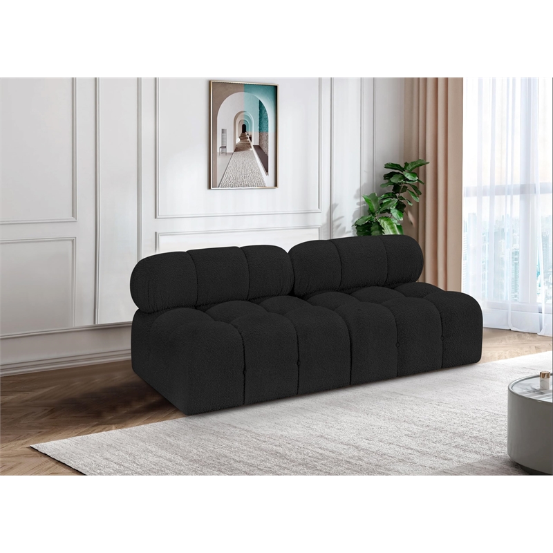 Meridian Furniture Ames Black Boucle Fabric Modular Sofa