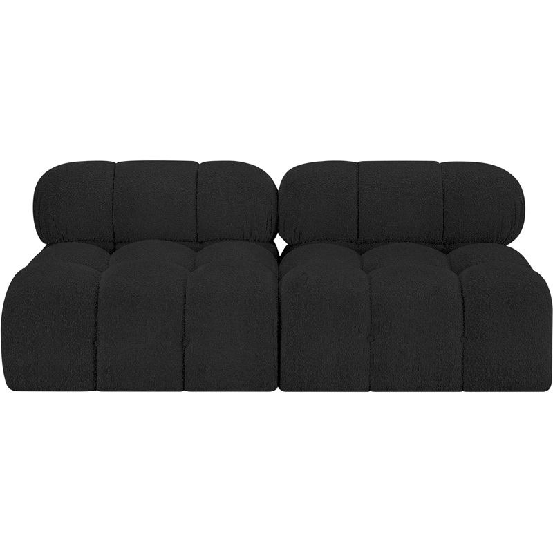 Meridian Furniture Ames Black Boucle Fabric Modular Sofa