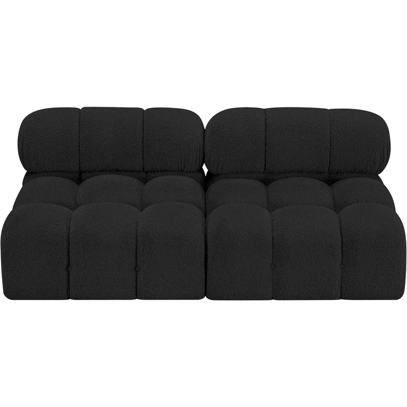 Meridian Furniture Ames Black Boucle Fabric Modular Sofa