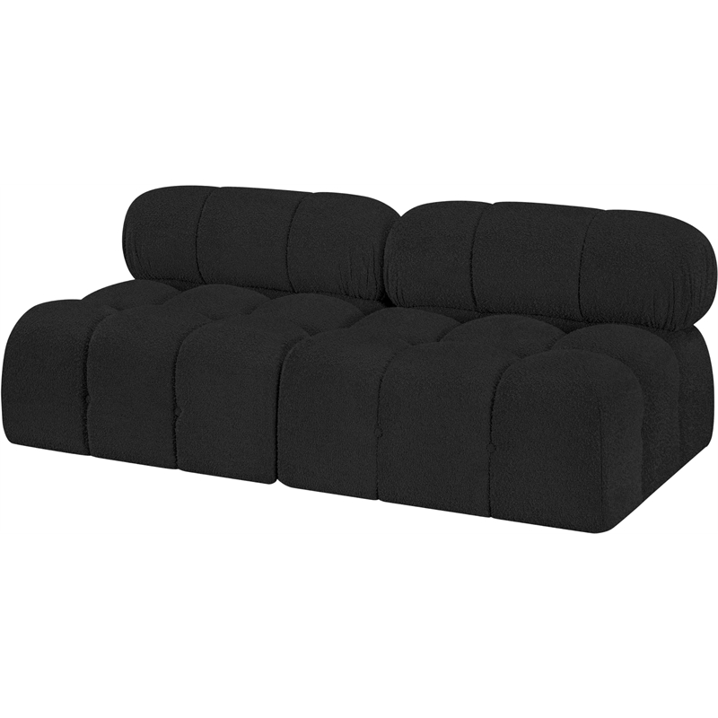 Meridian Furniture Ames Black Boucle Fabric Modular Sofa