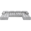 Meridian Furniture Ames Grey Boucle Fabric Modular Sectional