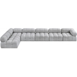 Meridian Furniture Ames Grey Boucle Fabric Modular Sectional